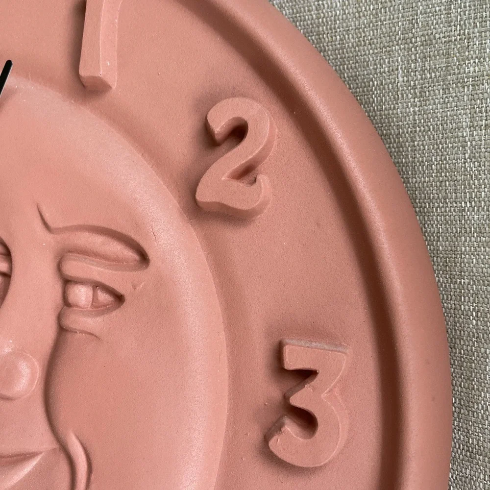 OPUS Terracotta Celestial Southwest Moon Face Shooting Star Planet Wall Clock